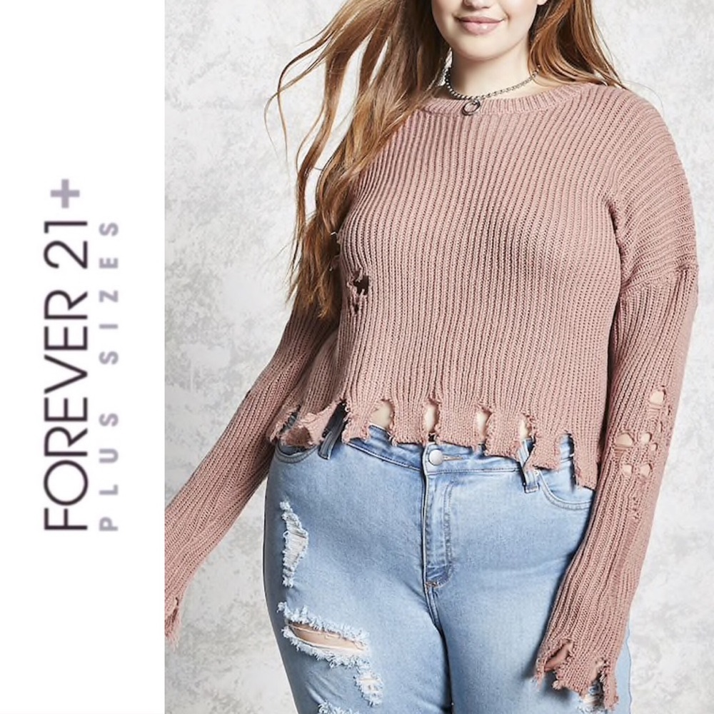 mauve distressed sweater ❤️